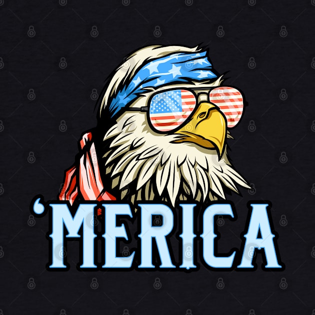 Patriotic Bald Eagle Merica Shirt by MerchFrontier